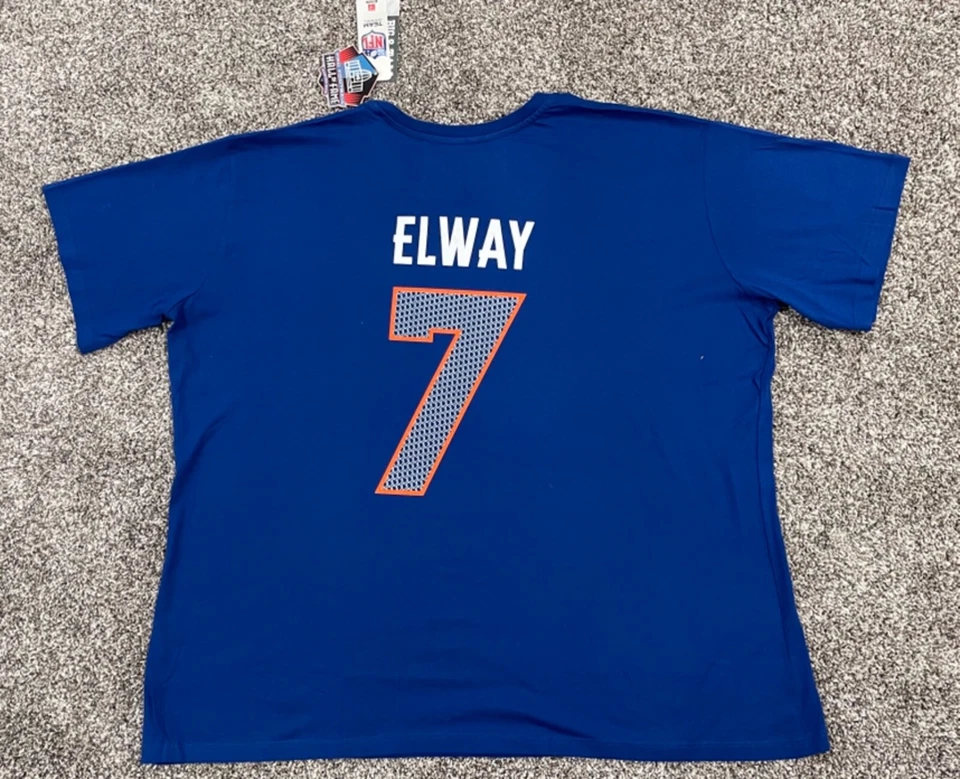 Camiseta para mujer John Elway #7 Denver Broncos Salón de la Fama NFL Fútbol Foto 2 de 3