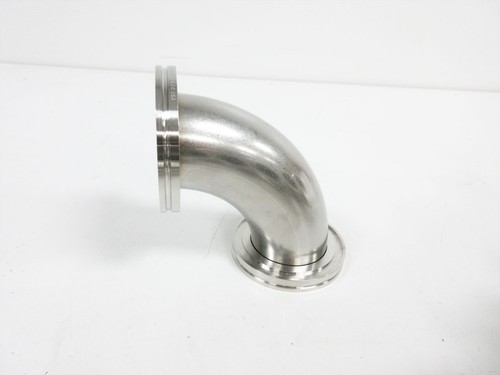 MKS 100764606 90 DEGREE ELBOW FITTING NW63 ISO-MF FLANGE SMOOTH RADIUS VACUUM