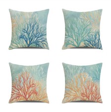 Beach Coral Ocean Decorative Throw Pillow Covers Coastal Sea Plant Cushion Case