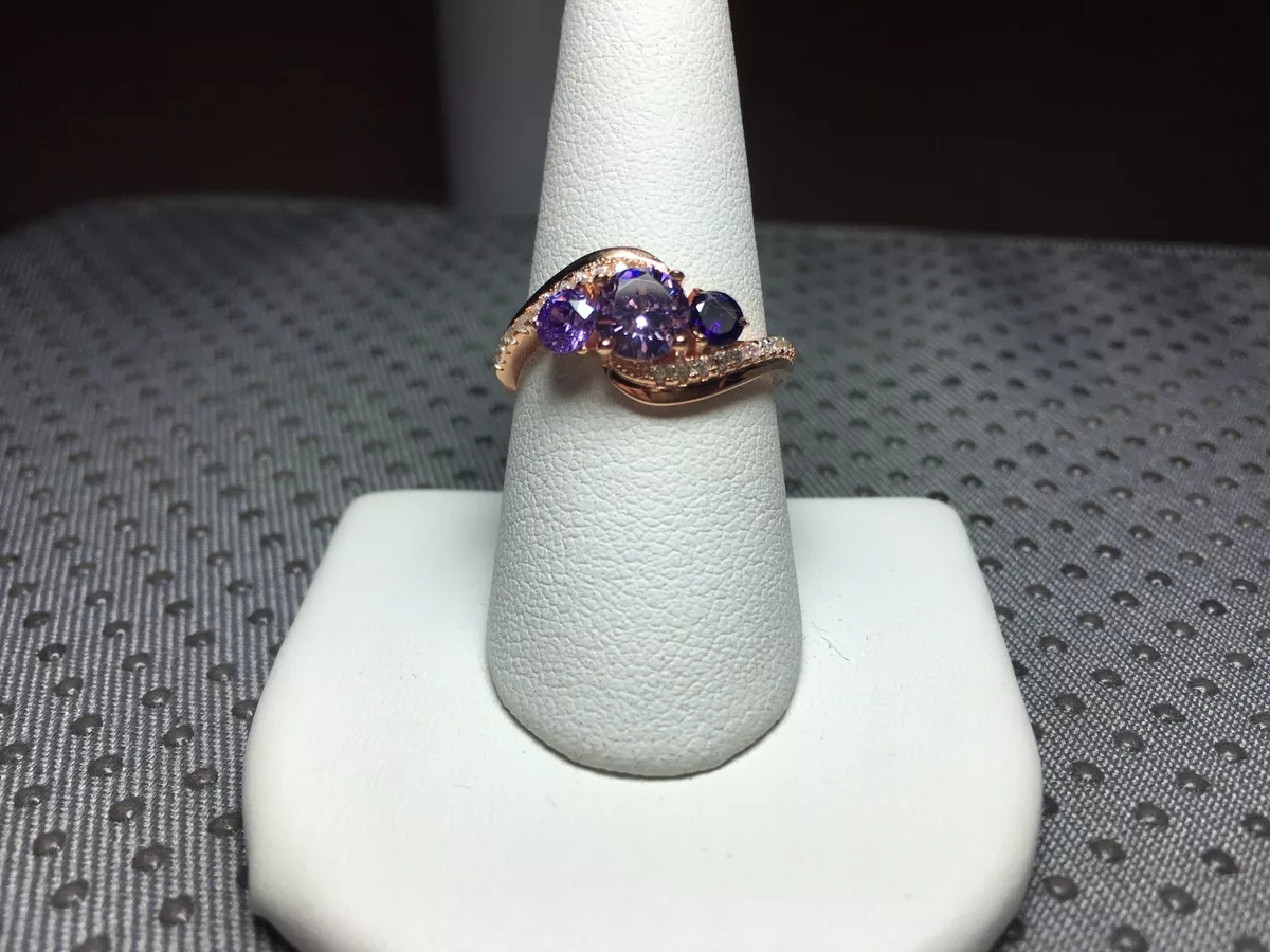 Ginger Lyne rose gold purple stone ring SIZE 8 eBay