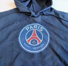 Paris Saint Germain Hoodie Large Blue Authentic Soccer Pullover Sweatshirt PSG