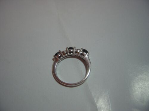Vintage Solid Silver Ring-Stunning genuine golden citrine & black spinels-Size N - Picture 3 of 9