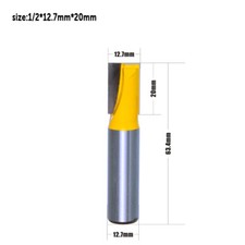 1PCS 20mm Long Bottom Cleaning Straight/Dado Router Bit - 1/2" Shank Dia. 1/2"