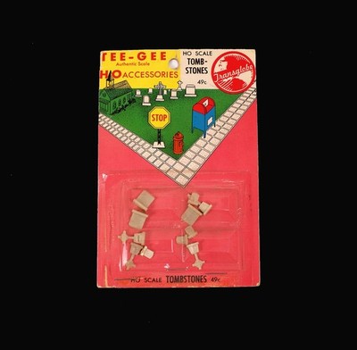 TEE-GEE HO Scale Tombstones (10), Vintage Packaging Rare Collectable NOS