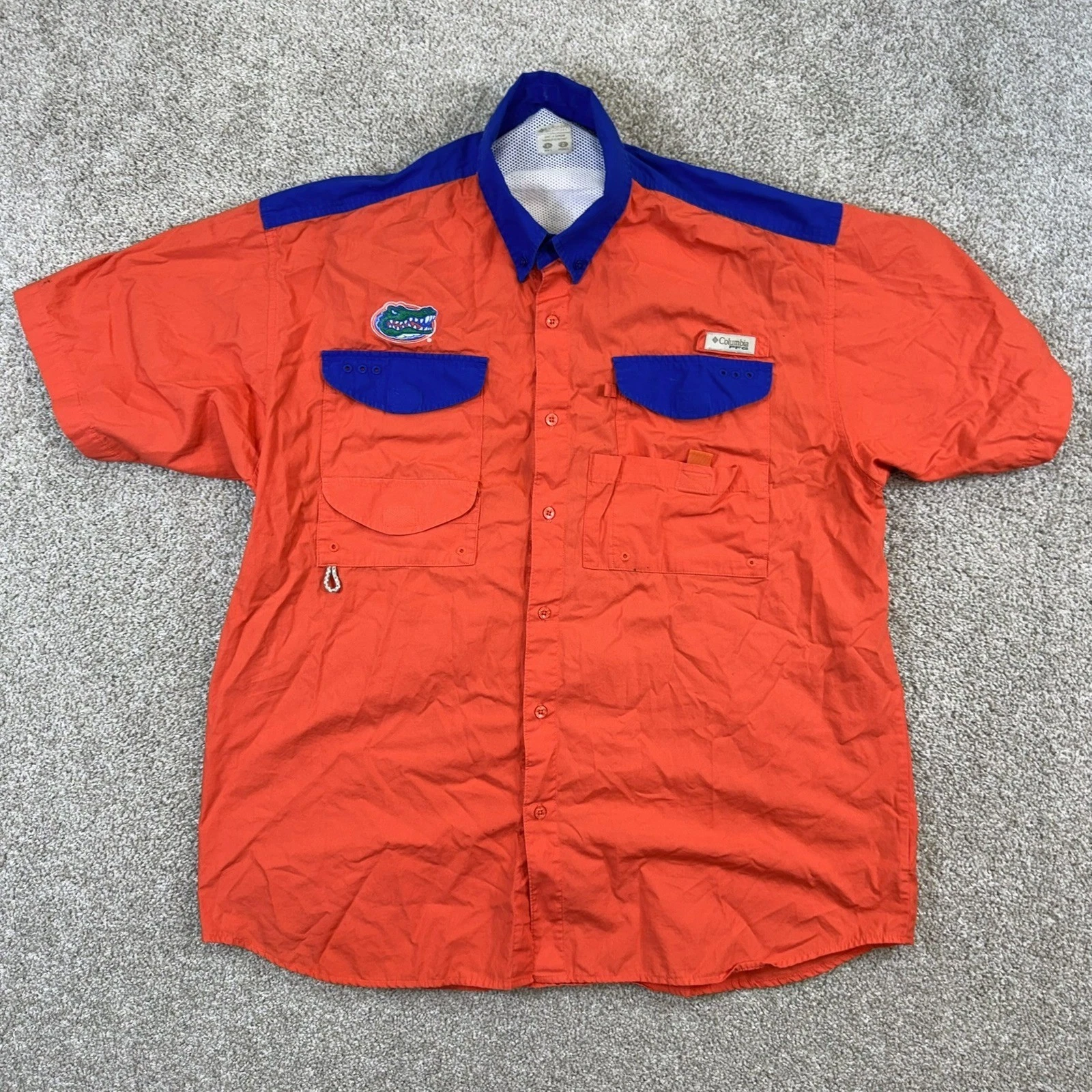 Columbia PFG Florida Gators Shirt Mens Large Orange Blue Fishing Button Down
Opens in a new window o