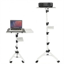 Projector Stand 29.5 to 71" Adjustable Tripod 3 Shelves Portable w Phone Holder