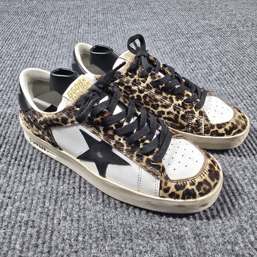 Golden Goose Stardan Shoes EU 40 Leopard Print Calf Hair Black Star AUTHENTIC