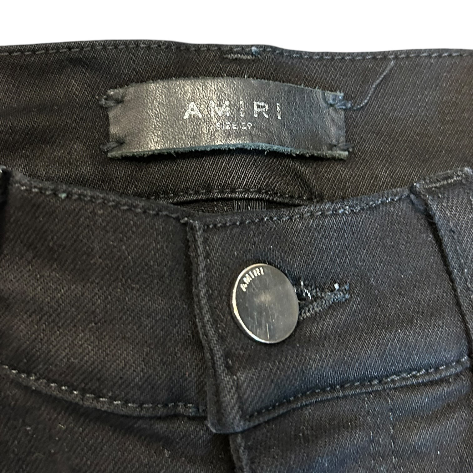 Size 29 Amiri Black Skinny Jeans Black Leg Patch - Gem