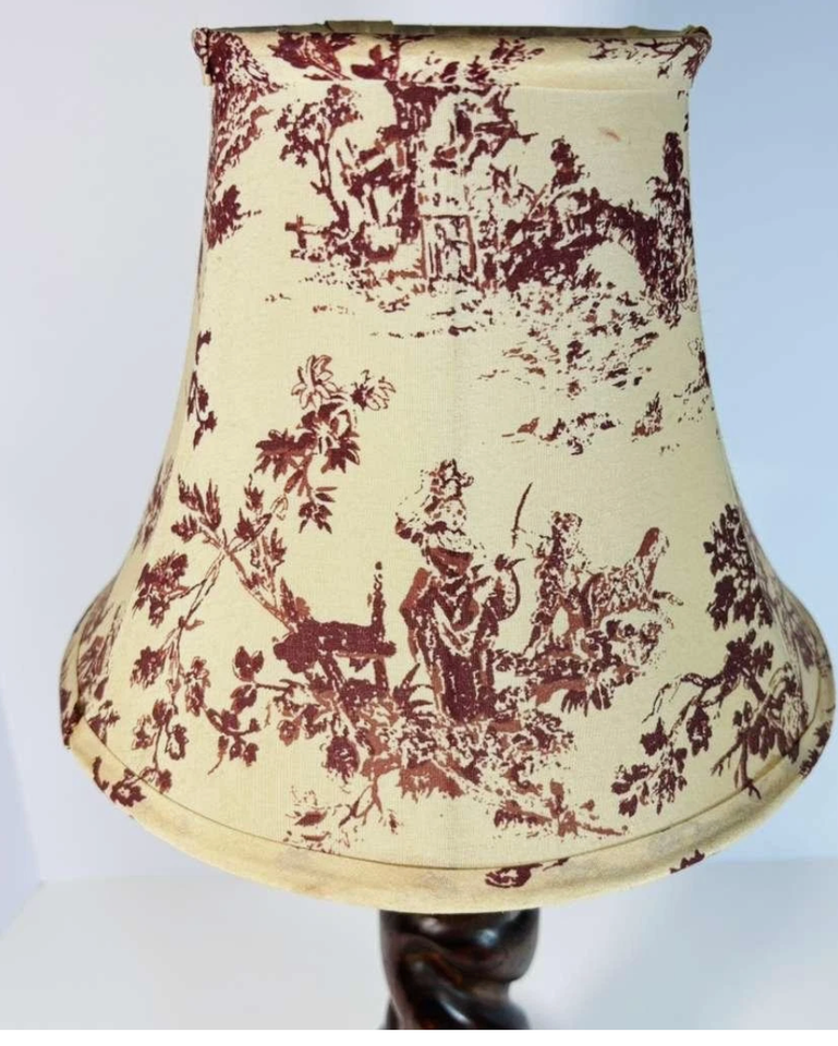 Hand-Carved Barley Twist Wood Table Lamp 17