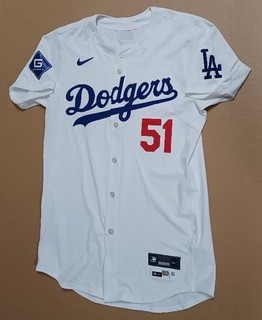 ALEX VESIA #51 MLB Team Issued 4/18/25 DODGERS Nike WHITE HOME JERSEY Guggenheim