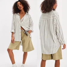 We the Free Freddie striped button down shirt size small 