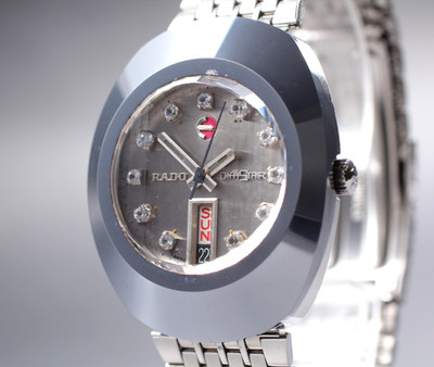 Vintage *Exc+5* RADO DiaStar 8/1 Silver Day Date 35mm Automatic Mens Watch JAPAN