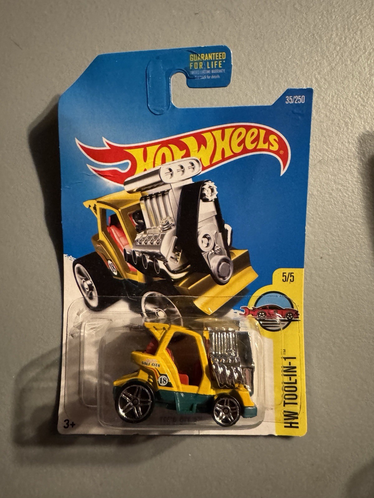 HW HOT WHEELS 2016 HW TOOL-N-1 #5/5 TEE'D OFF 2 YELLOW HOTWHEELS VHTF