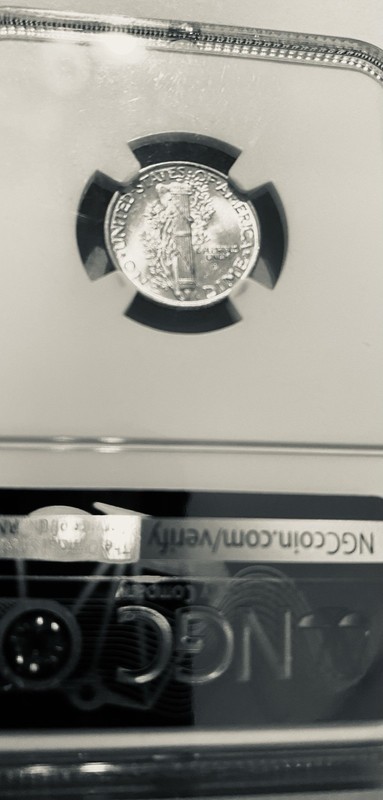 1941 Mercury Dime NGC Brilliant UNC BullionPLUS with Original Bag Fragment