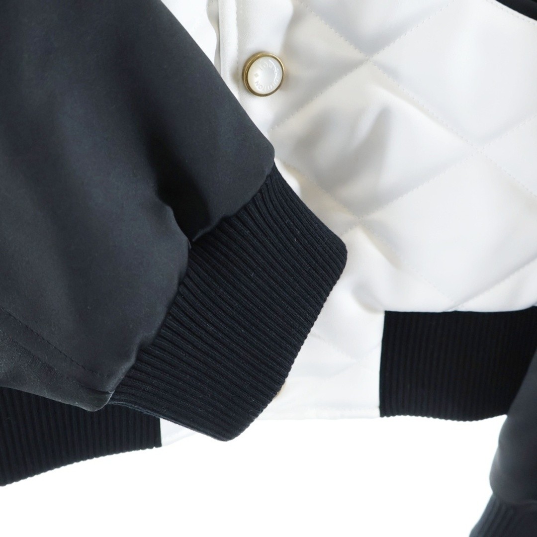 Louis Vuitton 24AW LV Patch Logo Bicolor Satin Quilted Snap Button Bomber Used e thumbnail 6