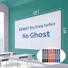 AFMAT Whiteboard for Wall, 8 x 4 ft White Board Sticker, 96 x 48 inches Dry E