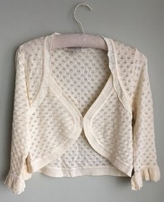 KAREN MILLEN - CREAM BOLERO CROCHET TOP SIZE 3