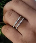 14K White Gold Plated 2Ct Baguette Lab Created Diamond Enhancer Wrap Band Ring