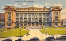 Vintage Omaha Nebraska Courthouse Linen Postcard by Tichnor Bros