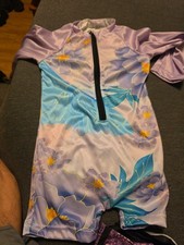 long sleeve kids body swimsuit, floral patter...