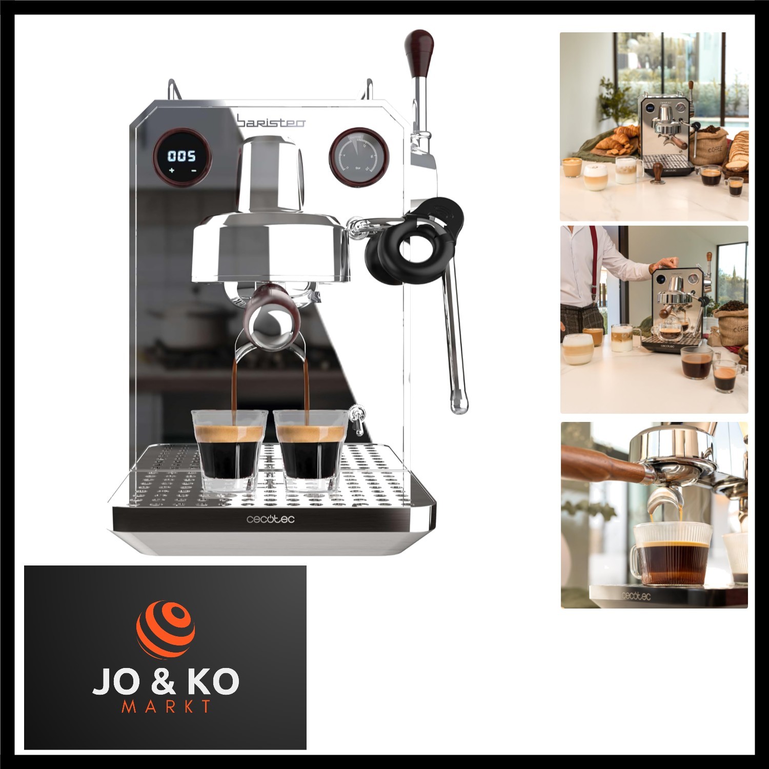 Cecotec Espresso-Kaffeemaschine für Barista Baristeo Intima, professionelle B...