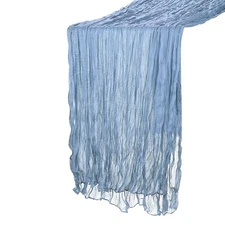 13Ft Cheesecloth Table Runner 35 x 157 Inch Rustic Gauze Tablecloth, Dusty Blue
