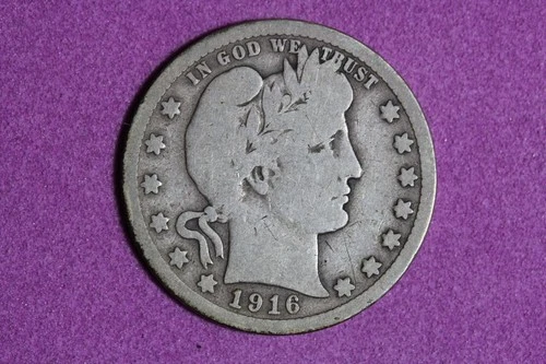 Estate Find 1916 - Barber Quarter Dollar!! #K59426