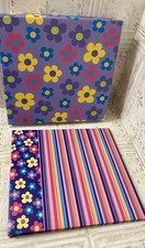 12" X 12" Stripe/Flowers Scrapbook Album With 10 Page Protectors