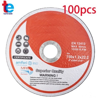 New 6''x.045''x7/8''Cut-off Wheel - Metal & Stainless Steel Cutting Discs 100 Pack