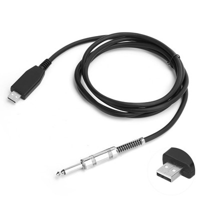 USB To 6.35mm 1/4'' Mono Guitar Adapter Cable Audio Recording Mic Cord L