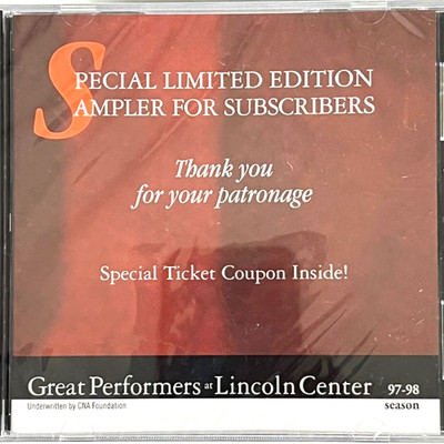 Lincoln Center 1997-98 Subscriber Classical Sampler CD w/Ticket Coupon