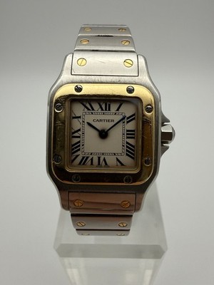 Cartier Santos Galbée Ref. 1567 Quartz 24mm Stahl Gold Damenuhr