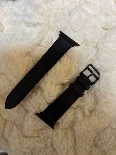 Apple Watch Hermes Black Leather Band 41mm Luxury Accessory Unused - Afbeelding 2 van 7