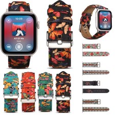 Leather Butterfly Band for Apple Watch 38mm 40mm 41mm 42mm 44mm 45mm 46mm 49mm