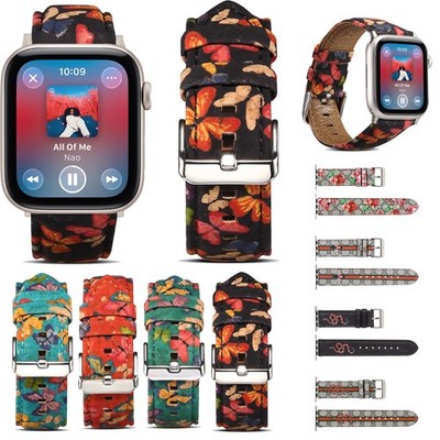 Leather Butterfly Band for Apple Watch 38mm 40mm 41mm 42mm 44mm 45mm 46mm 49mm