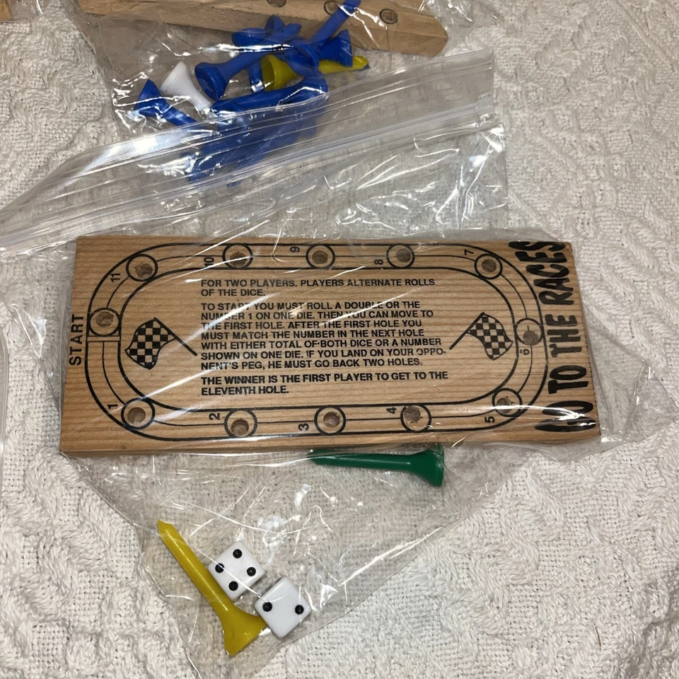 Vintage Lot of 6 Wooden Peg Games. Jump Pegs Drag Race Tic Tac Toe and 3 others. - Image 4 of 4