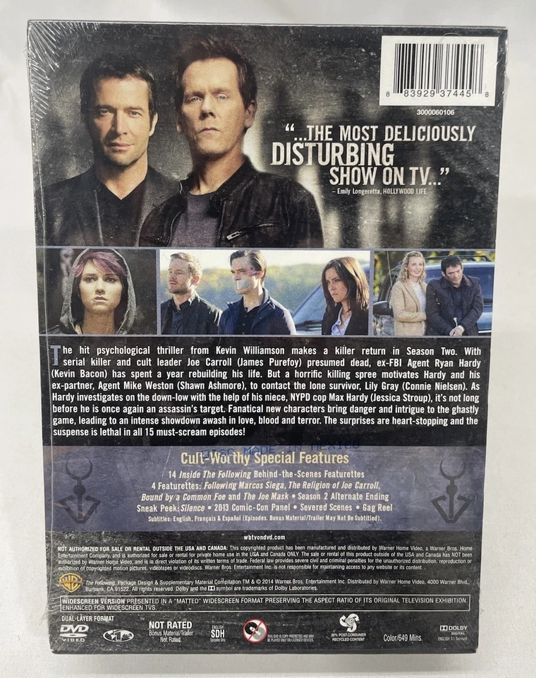 The Following: the Complete Second Season 2 (DVD 2014) BRAND NEW FACTORY SEALED! - Image 2 of 2