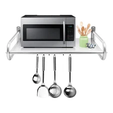 Modern Kitchen Microwave Shelf Wallmounted Organizer For Countertop Space Saving