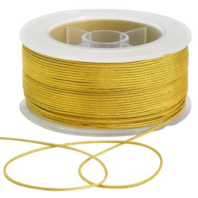 TONIFUL 0.8mm x 70 Yards Gold Nylon Cord Satin String for 0.8mm,