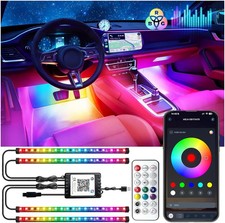 RGB-IC Car Interior LED Strip Lights App Remote USB Under Dash Ambient Light 5V