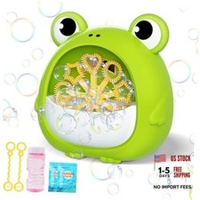 Frog Bubble Machine Toys for Kids 3-8, Outdoor Party Birthday Gift Green