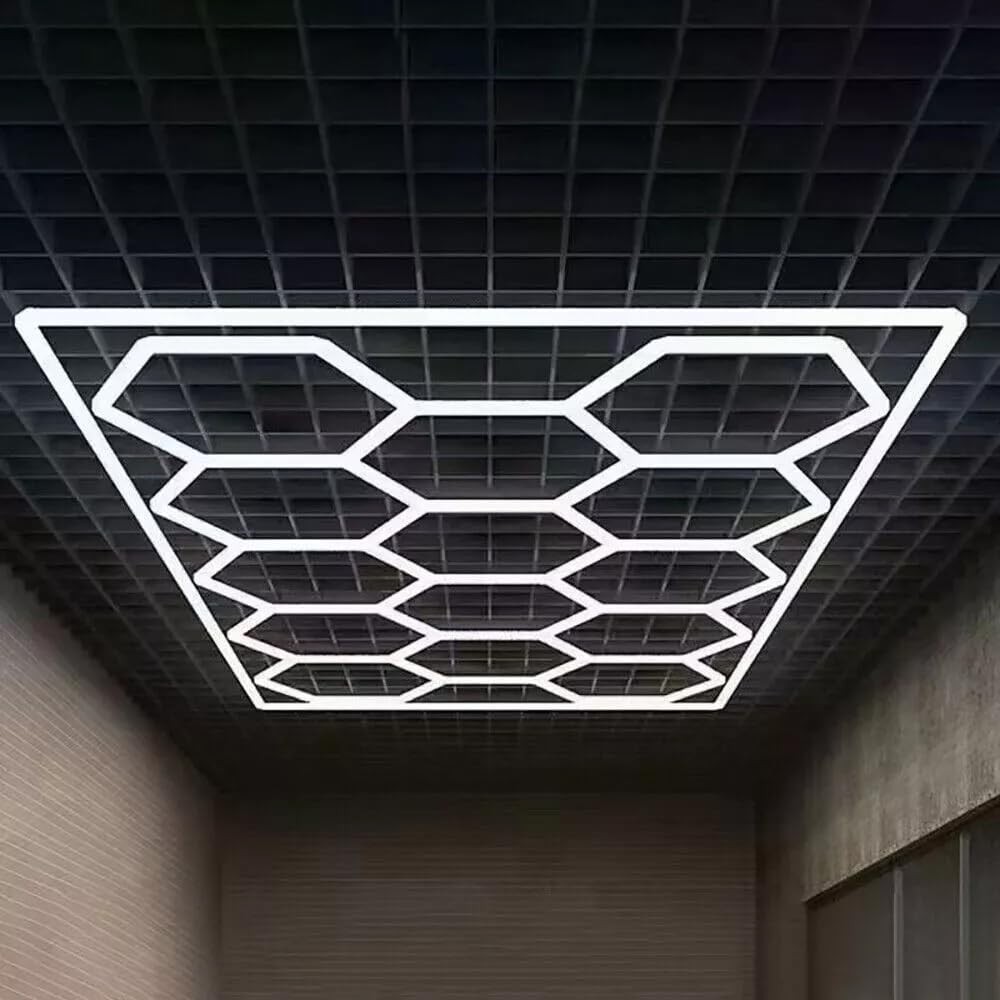 14* Hexagon LED Ceiling Light Garage Lighting Workshop Lighting with Border UK