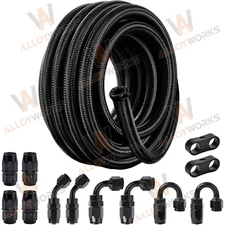 4AN/AN4 Fuel Line Kit 4AN Nylon Braided Fuel Line Hose Fitting Kit CPE 20FT