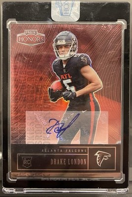 2022 Panini Honors Drake London Auto /10 Red Color Match
