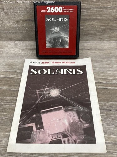Solaris Atari 2600 VCS Video Game 1986 Cartridge and Manual Only