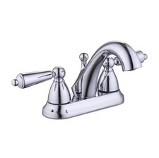 Glacier Bay Bathroom Faucet in Polished Chrome 4" Center Set Double-Handle