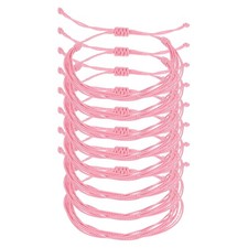 8Pcs Braided Rope Bracelet for Birthday Friendship Pink