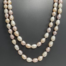 Vintage Baroque 8mm Multigradient Pink & Shape French Fresh Water Pearl Necklace