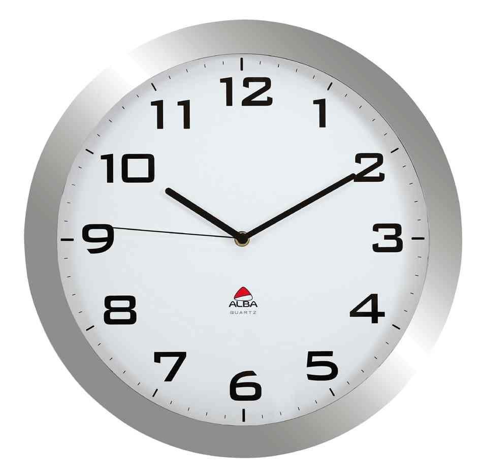 Horloge murale design argent ALBA Horissimo pour cuisine et bureau calme