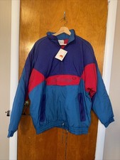 NWT Vintage 80s 90s Adidas Pullover Puffer Jacket Medium Trefoil Color Block